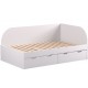 REA GARY 120P biela, študentská posteľ 120x200 cm s úložným priestorom pravá