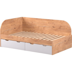 REA GARY 120L dub lancelot, študentská posteľ 120x200 cm s úložným priestorom ľavá