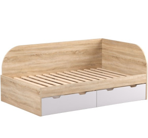 REA GARY 120P dub bardolino, študentská posteľ 120x200 cm s úložným priestorom pravá