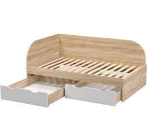 REA GARY 120L dub bardolino, študentská posteľ 120x200 cm s úložným priestorom ľavá