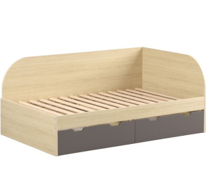 REA GARY 120P dub vicenza, študentská posteľ 120x200 cm s úložným priestorom pravá