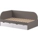 REA GARY 120L šedý grafit, študentská posteľ 120x200 cm s úložným priestorom ľavá