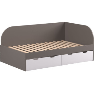 REA GARY 120P šedý grafit, študentská posteľ 120x200 cm s úložným priestorom pravá