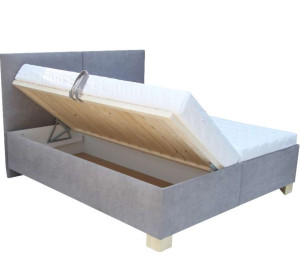 MILTON manželská čalúnená posteľ 160x200 cm s úložným priestorom