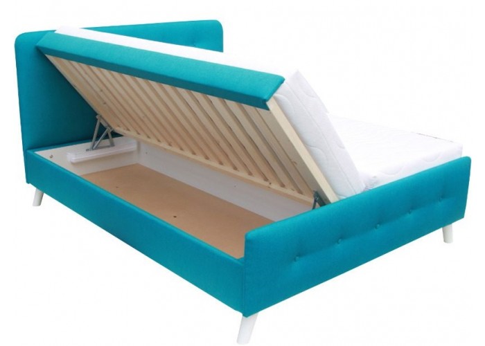 NEW JERSEY moderná čalúnená posteľ 160x200 cm s úložným priestorom