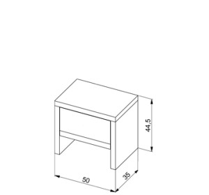 TNS 5 bukový nočný stolík, jadrový buk