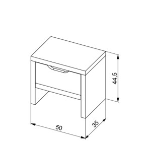 TNS 6 bukový nočný stolík, jadrový buk