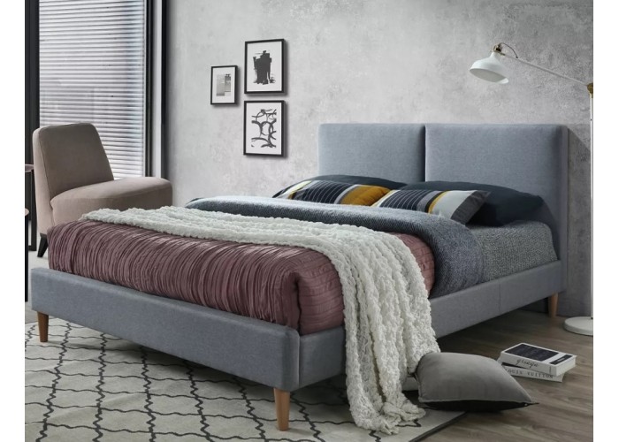 ACOMA sivá, manželská posteľ s roštom, 160x200 cm