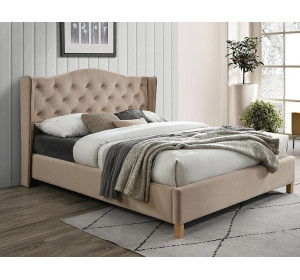 ASPEN VELVET béžová, manželská posteľ s roštom 160x200 cm
