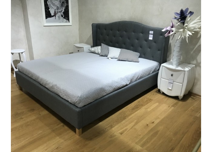ASPEN sivá, manželská posteľ s roštom 180x200 cm