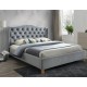 ASPEN VELVET sivá, manželská posteľ s roštom 160x200 cm