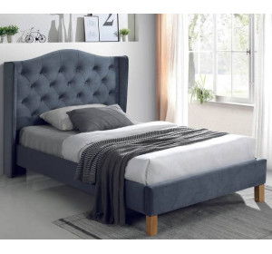 ASPEN VELVET sivá, jednolôžková posteľ s roštom 120x200 cm