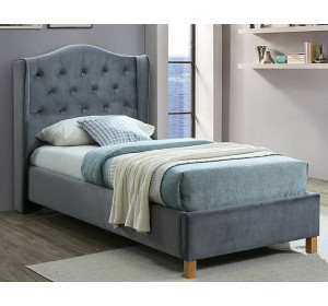 ASPEN VELVET sivá, študentská posteľ s roštom 90x200 cm