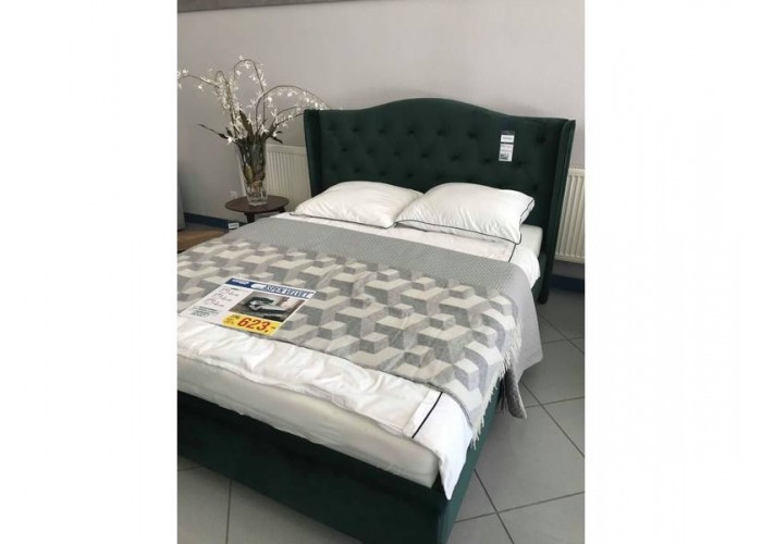 ASPEN VELVET zelená, čalúnená posteľ s roštom 140x200 cm