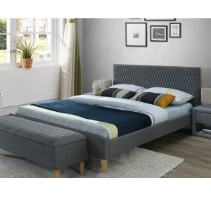 AZURRO VELVET sivá, manželská posteľ s roštom 160x200 cm