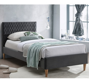 AZURRO VELVET sivá, jednolôžková posteľ s roštom 90x200 cm