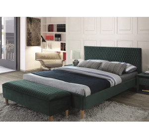 AZURRO VELVET zelená, manželská posteľ s roštom 160x200 cm