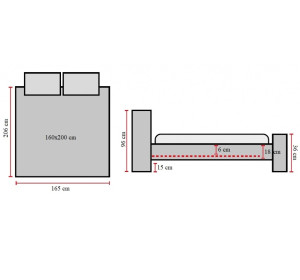 AZURRO VELVET sivá, manželská posteľ s roštom 160x200 cm