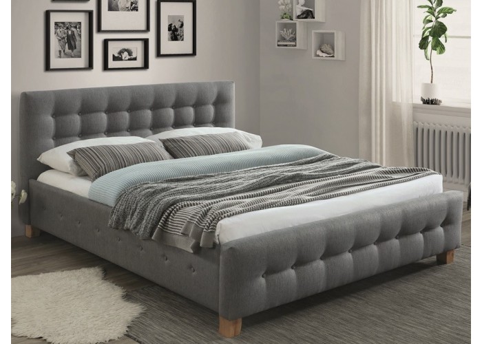 BARCELONA sivá, manželská posteľ s roštom 160x200 cm