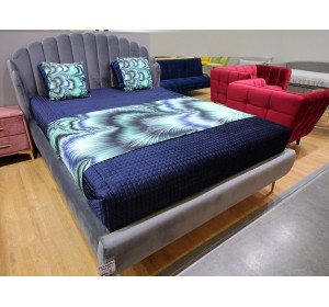 CALABRIA VELVET sivá, čalúnená posteľ s roštom 160x200 cm