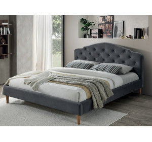 CHLOE VELVET sivá, manželská posteľ s roštom 160x200 cm