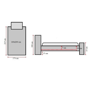 CHLOE VELVET sivá, manželská posteľ s roštom 160x200 cm