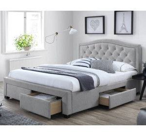 ELECTRA sivá, čalúnená posteľ s úložným priestorom 140x200 cm