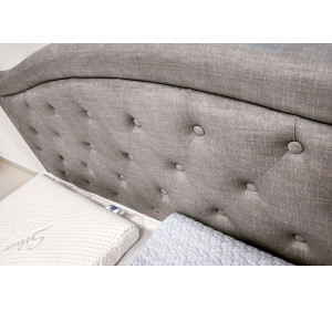 ELECTRA sivá, čalúnená posteľ s úložným priestorom 140x200 cm