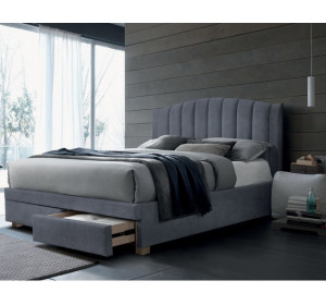 EMOTION VELVET sivá, manželská posteľ s úložným priestorom 160x200 cm