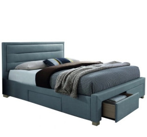 INES sivá, manželská posteľ s úložným priestorom 160x200 cm