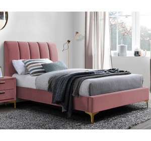 MIRAGE VELVET antická ružová, študentská posteľ s roštom 90x200 cm