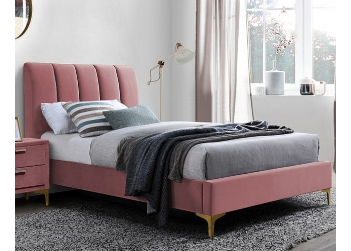 MIRAGE VELVET antická ružová, študentská posteľ s roštom 90x200 cm