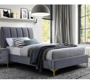 MIRAGE VELVET sivá, jednolôžková posteľ s roštom 90x200 cm