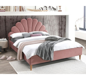 SANTANA VELVET antická ružová, čalúnená posteľ s roštom 160x200 cm