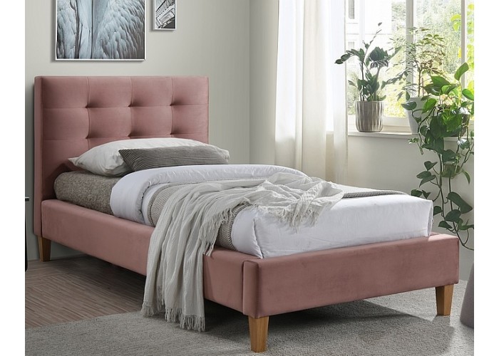 TEXAS antická ružová, jednolôžková posteľ s roštom 90x200 cm