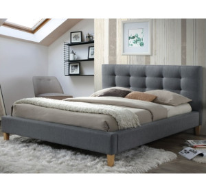 TEXAS sivá, čalúnená posteľ s roštom 140x200 cm