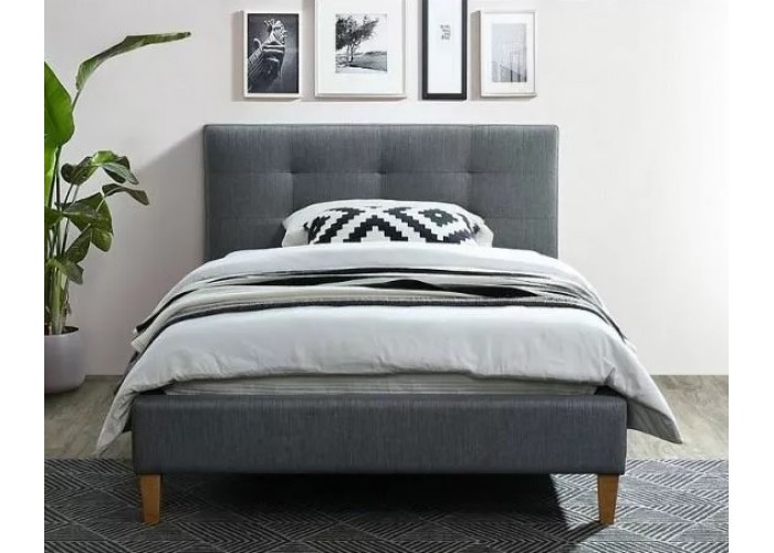 TEXAS sivá, čalúnená posteľ s roštom 120x200 cm