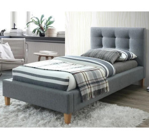 TEXAS sivá, študentská posteľ s roštom 90x200 cm