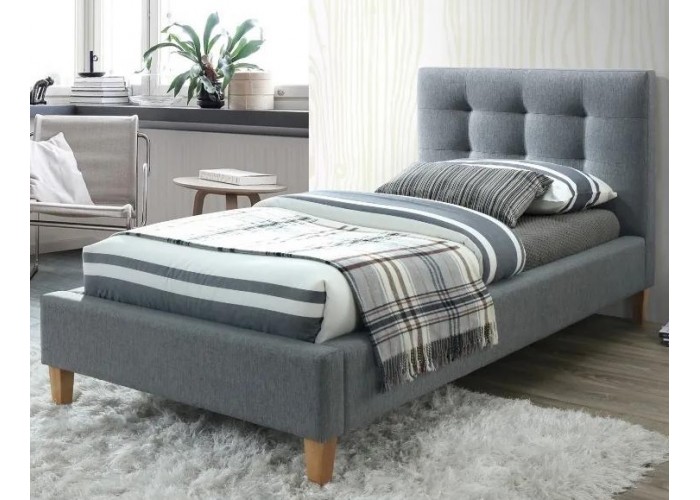 TEXAS sivá, študentská posteľ s roštom 90x200 cm