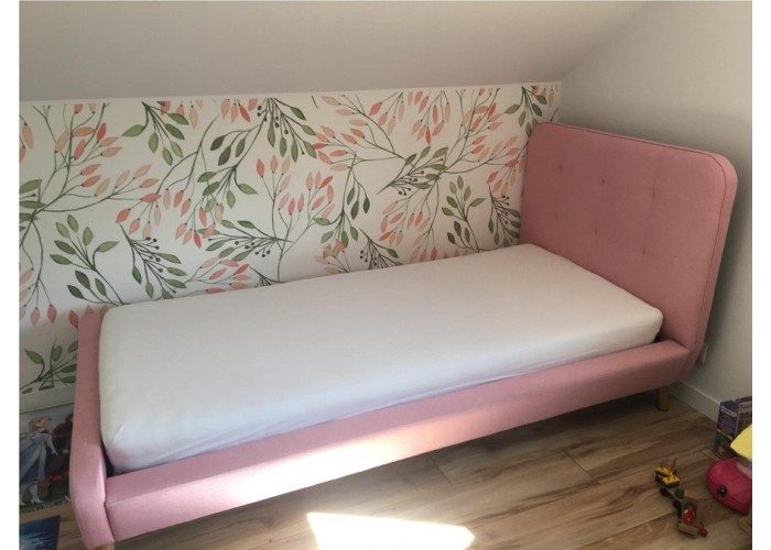 TIFFANY ružová, jednolôžková posteľ s roštom 90x200 cm