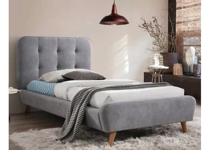 TIFFANY sivá, jednolôžková posteľ s roštom 90x200 cm