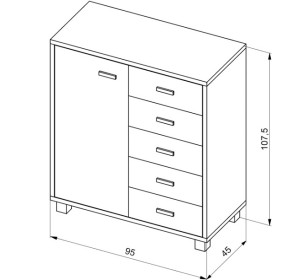 SK-D-5Z buková komoda