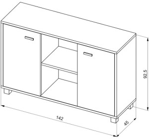 VK-2D-2P buková komoda