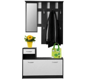 MECKI I wenge/biela, vešiaková stena/predsieň