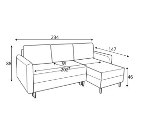 FELIZ LUX modrá, rohová rozkladacia sedacia súprava