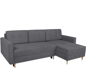 FELIZ LUX sivá, rohová rozkladacia sedacia súprava
