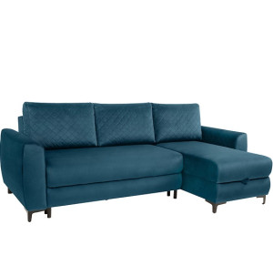 MOLI LUX 3DL navy, rohová rozkladacia sedačka