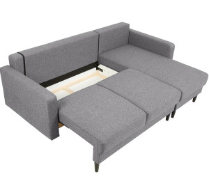 NORET LUX 2DL čiernosivá, rohová sedacia súprava