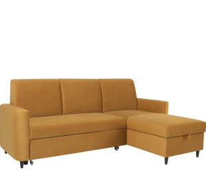 RISTEN 3DL žltá, rohová rozkladacia sedačka