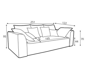 ROYAL IV MEGA LUX 3DL navy, rozkladacia pohovka na každodenné spanie